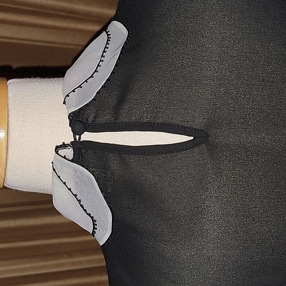 NEXT made in Great Britain Vintage  Black Chiffon Dress Size 10 - Picture 8 of 10